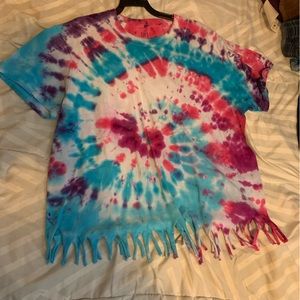 Women’s Fringed Tie Dye T-shirt